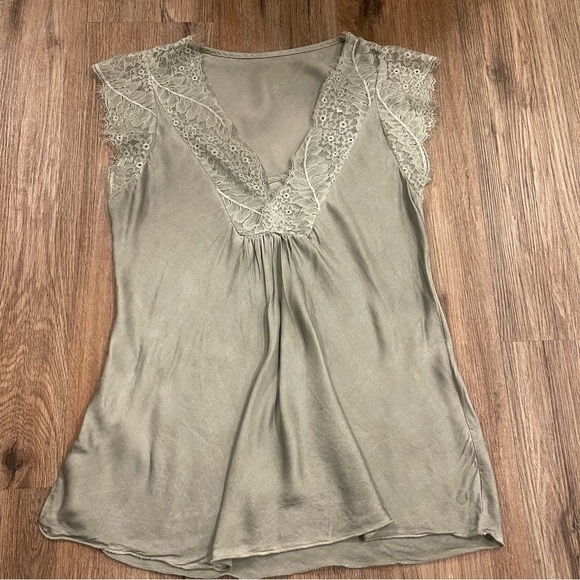 Unbranded Satin Lace Blouse Women’s Small Grey Cami Romantic Fairy Made In Italy - Picture 2 of 9
